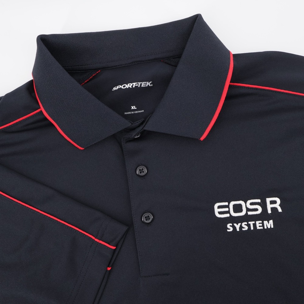 NEW Canon EOS R System Performance Polo Black Shirt Short Sleeve Mens XL